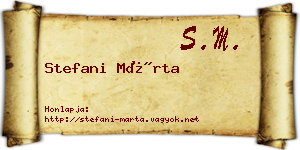Stefani Márta névjegykártya